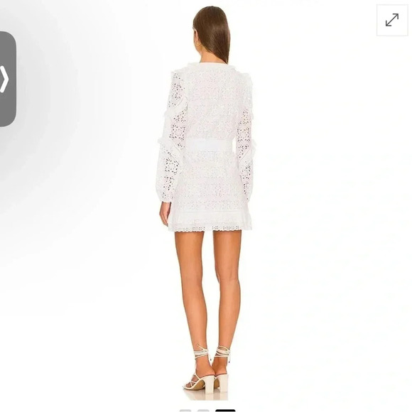 Veronica Beard Julia eyelet white long sleeve dress . Size 0. New with belt - Picture 5 of 9